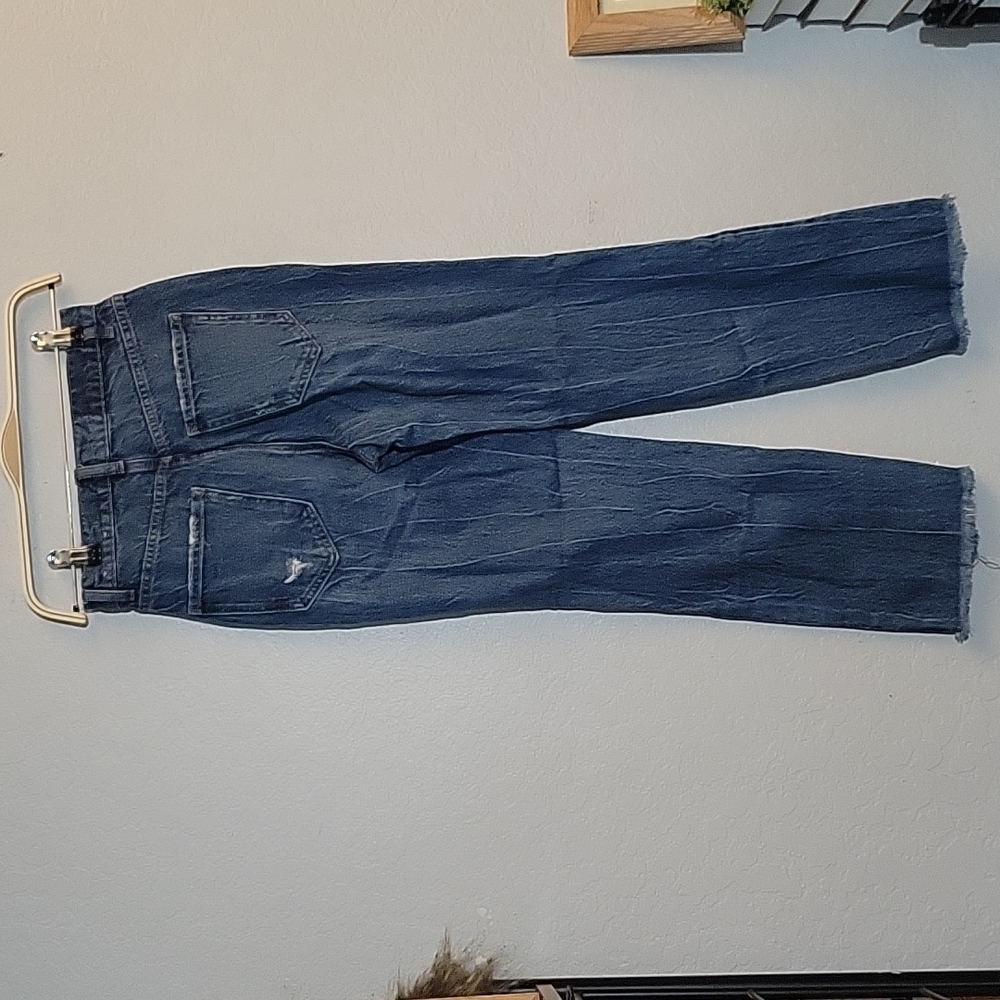 GARAGE JEANS Vintage Straight Distressed Raw Hem Crop Jean 01/25 - Picture 6 of 9